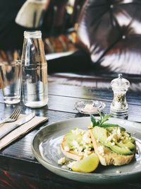 Close-up of food on table