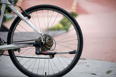 Close-up of bicycle wheel