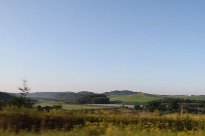 Scenic view of landscape against clear sky