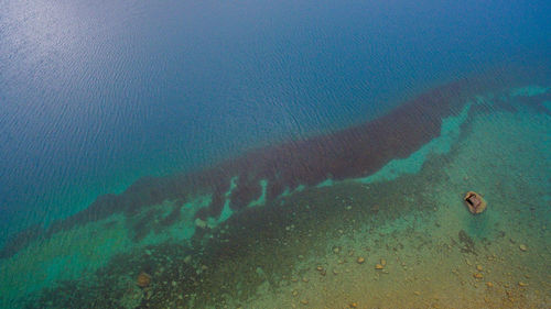 High angle view of people on beach