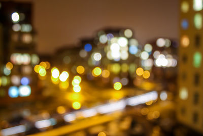 Defocused lights in city at night
