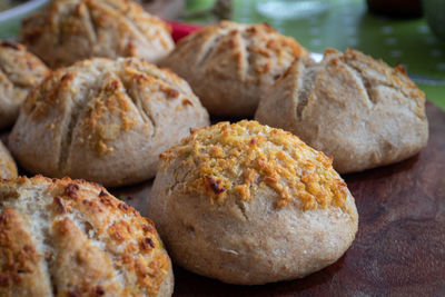 Close-up of bread on table