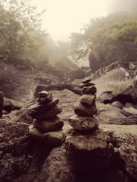 Close-up of stones on stones