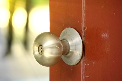 Close-up of metal door