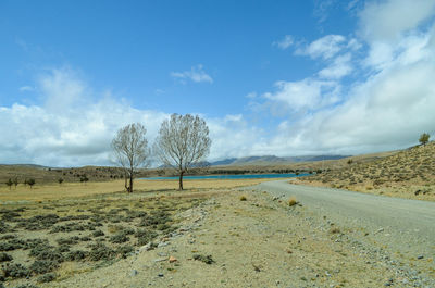 Scenic view of land against sky