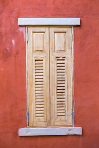 Close-up of closed window of building