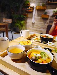 Close-up of food on table