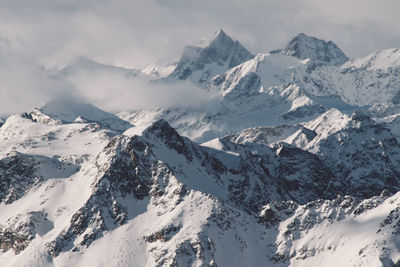 Scenic view of snowcapped mountains