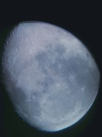 Close-up of moon over black background