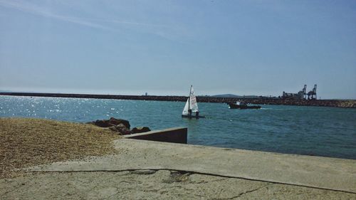 View of boats in sea