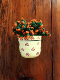 Directly above shot of potted plant on table