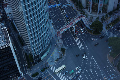 High angle view of buildings in city osaka umeda 