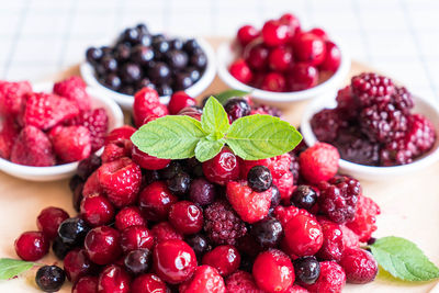 Close-up of strawberries in bowl