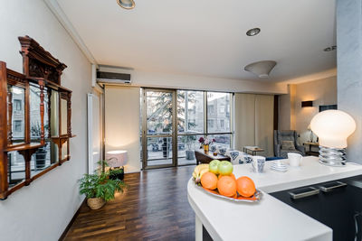 High angle view of fruits on table