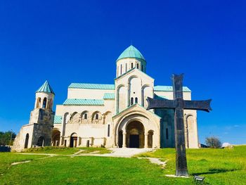 View of church against blue sky