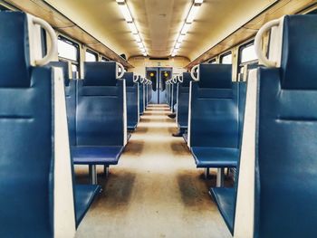 Empty seats in train