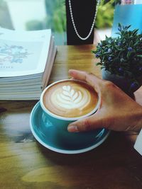 Coffee cup on table