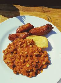 Close-up of served food