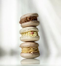 Close-up of donuts on table