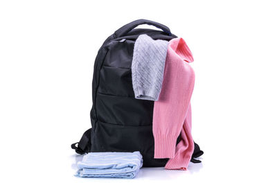 Close-up of clothes against white background