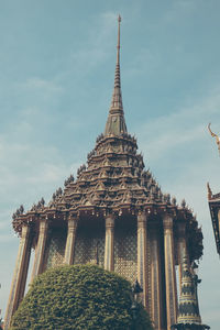 Low angle view of traditional building against sky