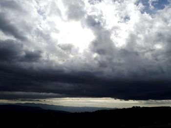 Sunlight streaming through clouds