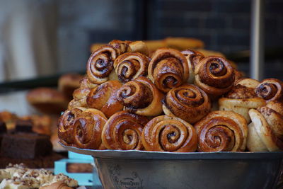 Close-up of pastries for sale at store