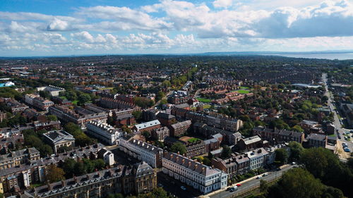 High angle view of cityscape