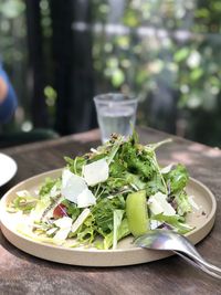 Close-up of salad on table