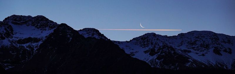 Scenic view of mountains against clear sky