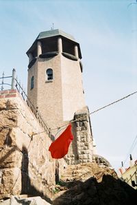 Low angle view of tower against sky