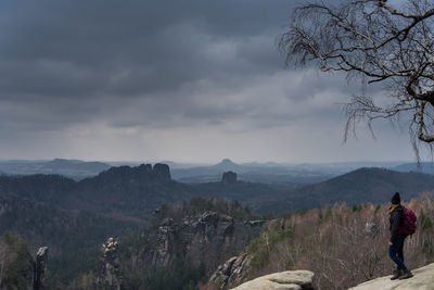 Panoramic view of mountains against sky