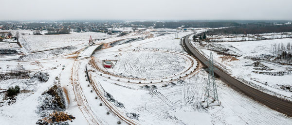 High angle view of city