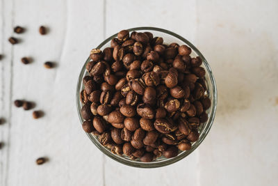Premium roasted coffee beans on background
