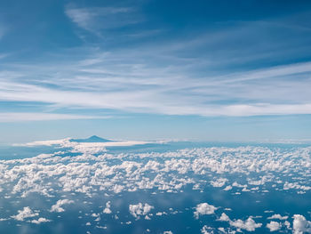 Aerial view of clouds over landscape