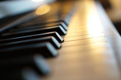 Close-up of piano keys