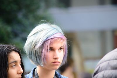 Close-up of beautiful young woman