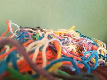 Close-up of multi colored ropes