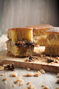 Close-up of cake on table