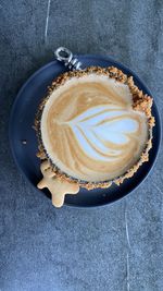 High angle view of coffee on table