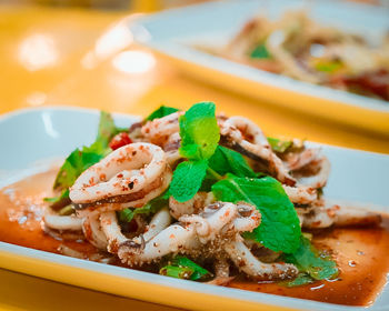 Thai food ,spicy squid