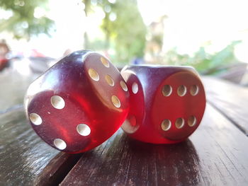 Close-up of ball on table