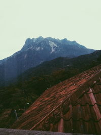 Scenic view of mountains against clear sky