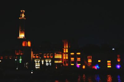 Illuminated city at night
