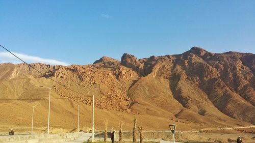 View of mountains against clear sky