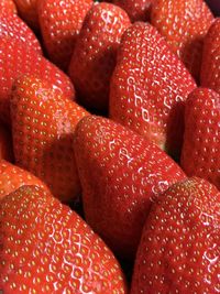 Full frame shot of strawberries in market