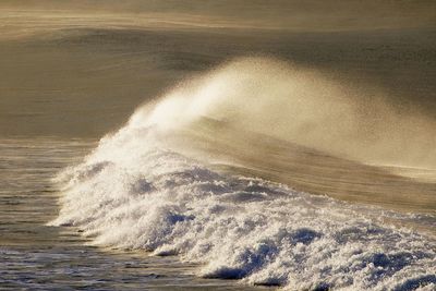 Sea waves splashing on shore