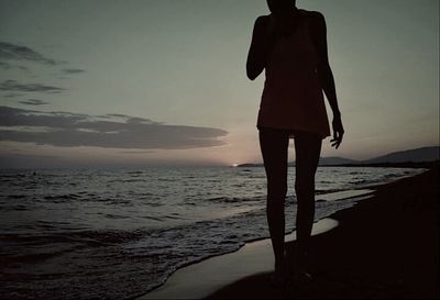 Scenic view of sea at sunset