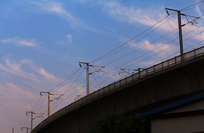 Low angle view of bridge against sky