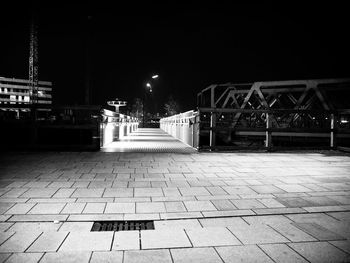 Illuminated street lights at night